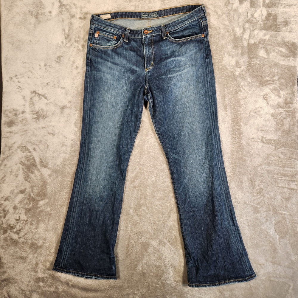 Big Star Lou Easy‎ Boot Jeans Mens 31R Blue Excellent Made in USA Stretch